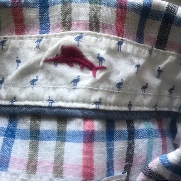 TOMMY BAHAMA Men’s Shirt Multicolored Plaid Long Sleeves Button Up Size M - Picture 3 of 7